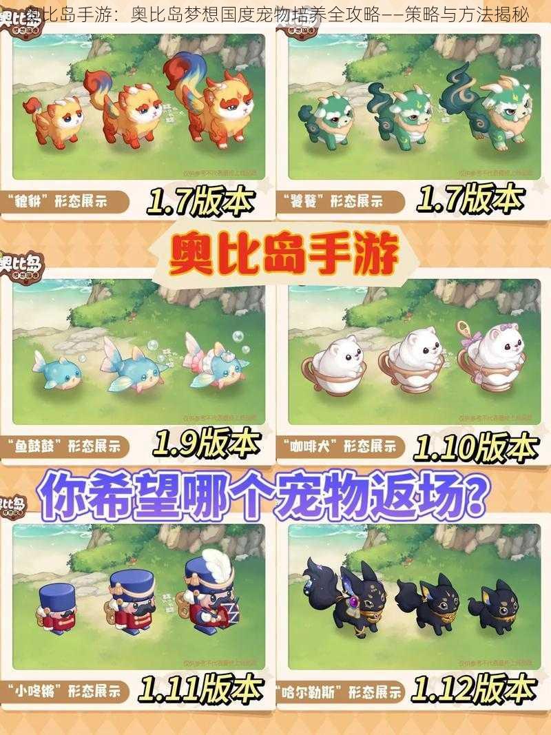 奥比岛手游:奥比岛梦想国度宠物培养全攻略——策略与方法揭秘