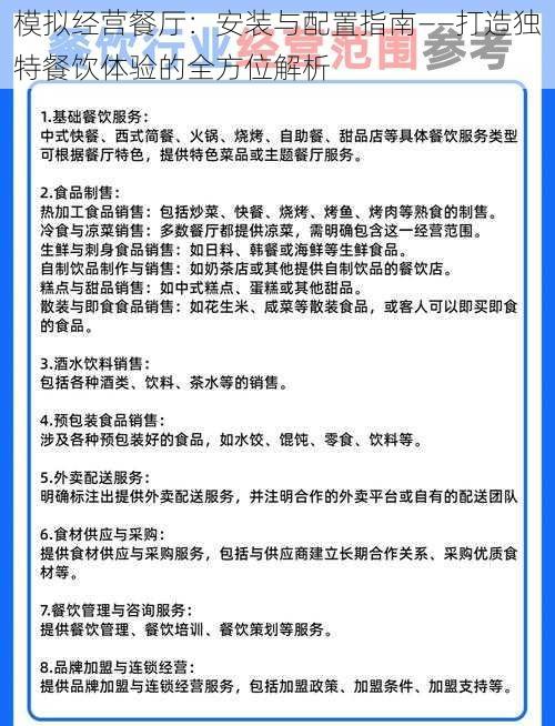 模拟经营餐厅:安装与配置指南——打造独特餐饮体验的全方位解析